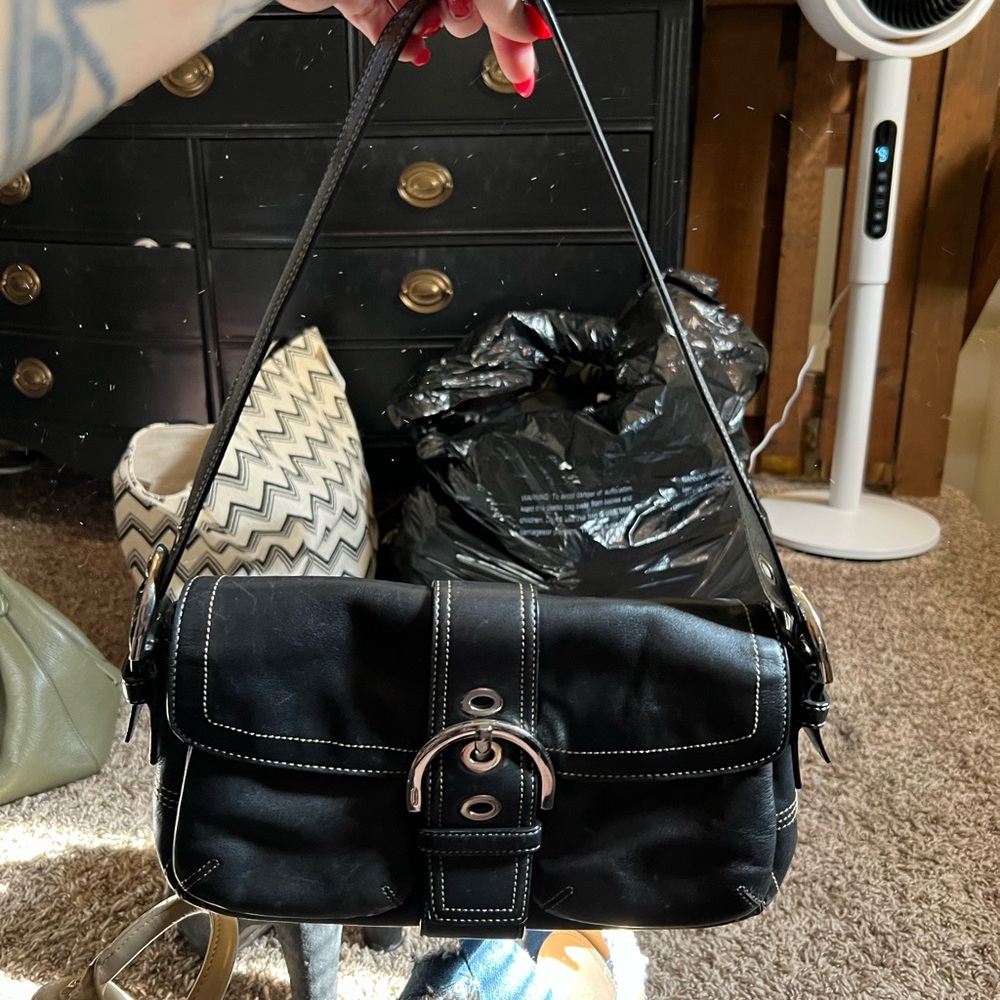Black Leather Shoulder Bag